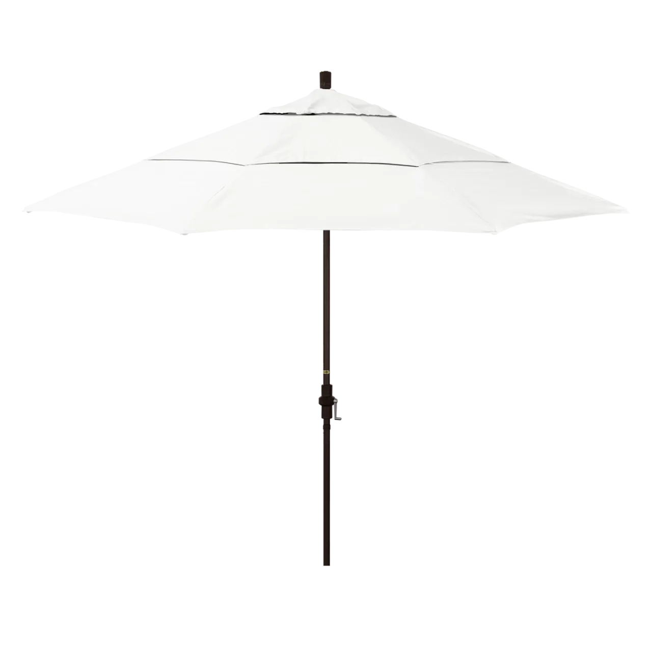 California Umbrella Golden State Series 11 ft Patio Umbrella: Collar Tilt, Crank Lift, and Aluminum Construction