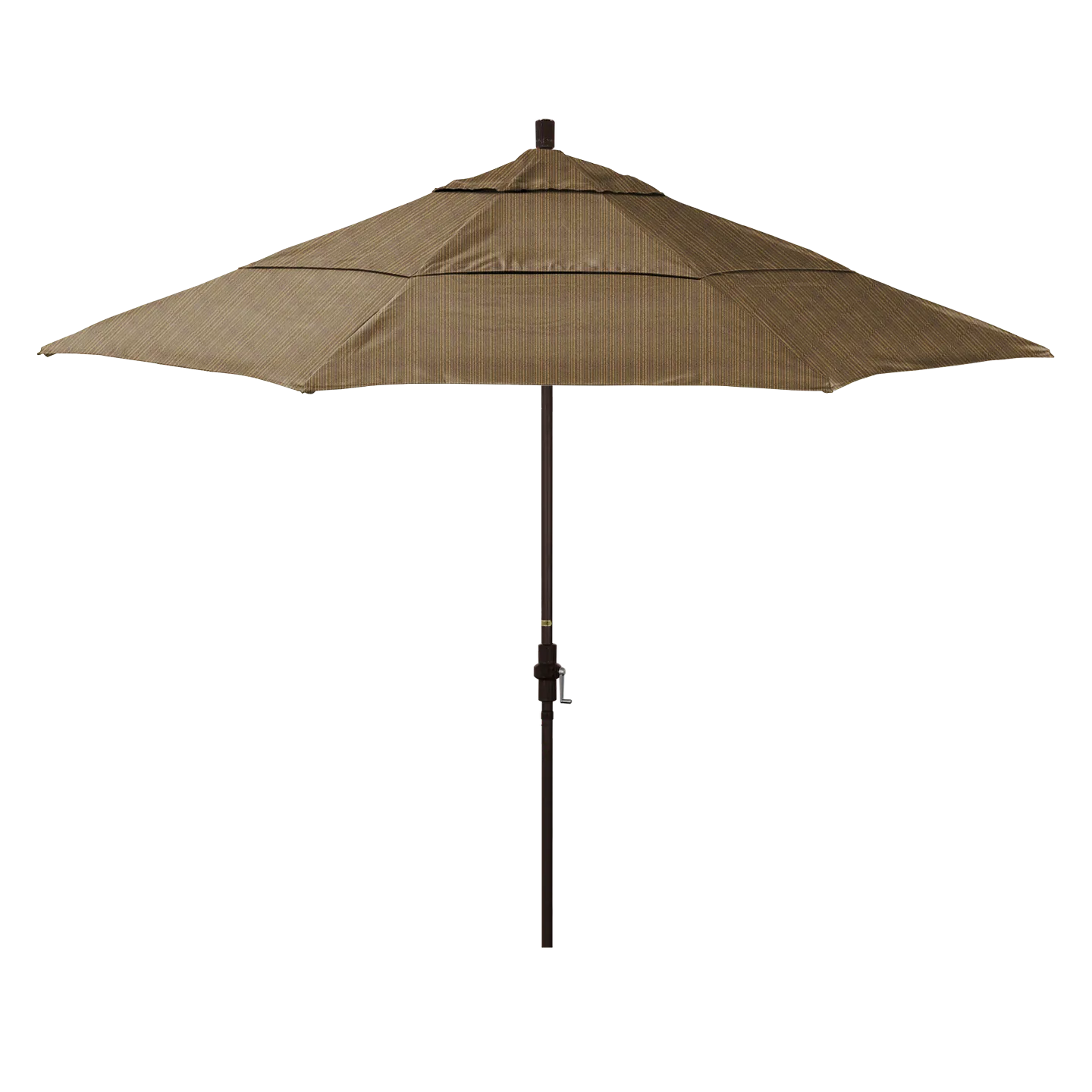 California Umbrella Golden State Series 11 ft Patio Umbrella: Collar Tilt, Crank Lift, and Aluminum Construction