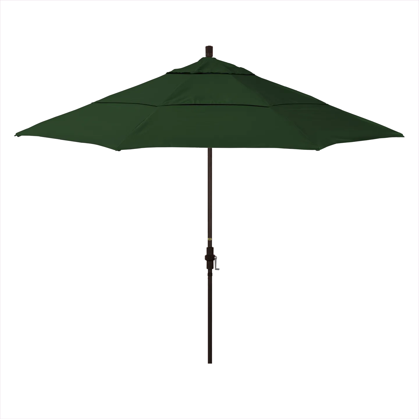 California Umbrella Golden State Series 11 ft Patio Umbrella: Collar Tilt, Crank Lift, and Aluminum Construction