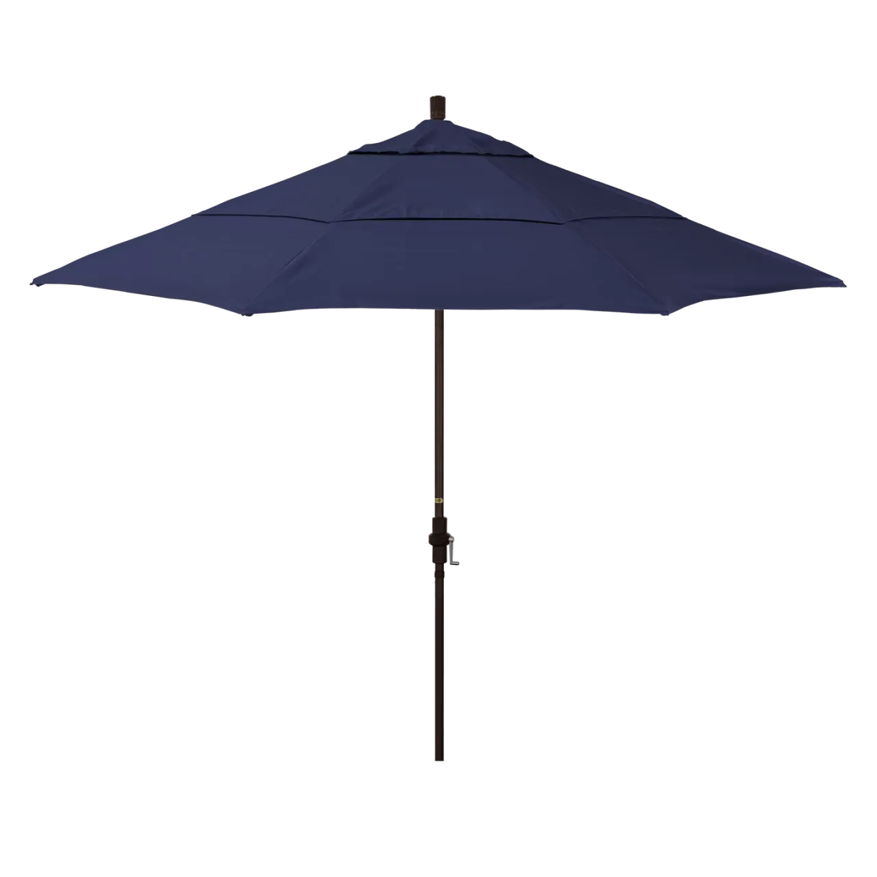 California Umbrella Golden State Series 11 ft Patio Umbrella: Collar Tilt, Crank Lift, and Aluminum Construction