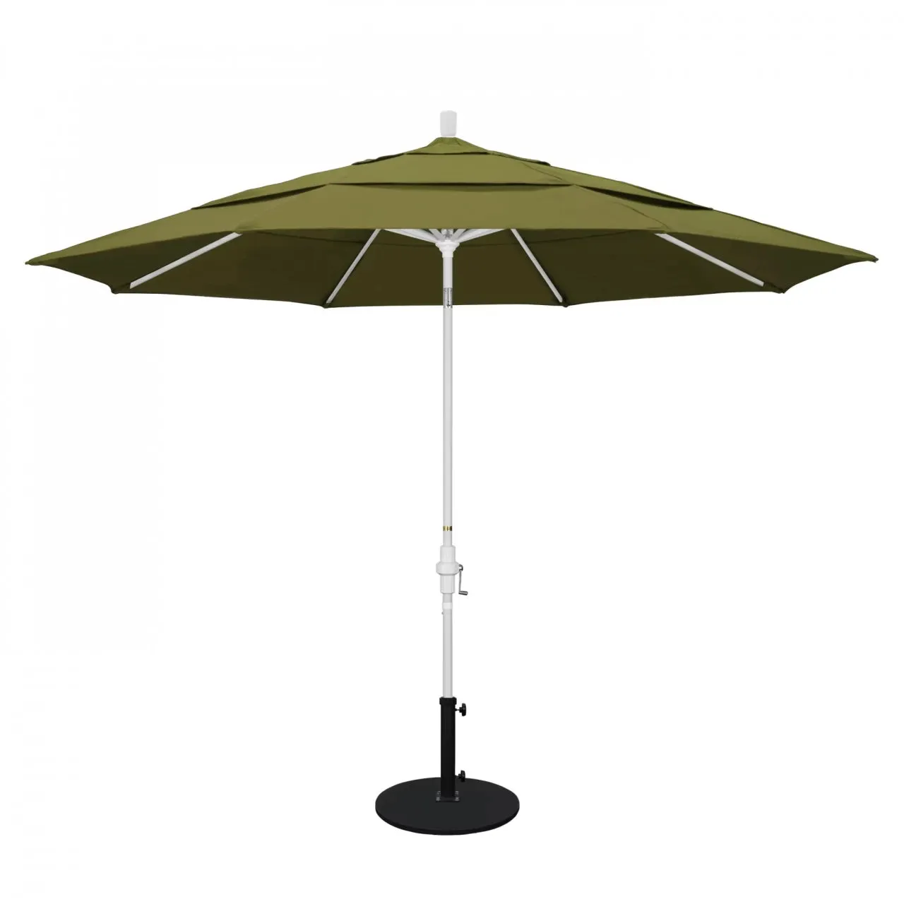 California Umbrella Golden State Series 11 ft Patio Umbrella: Collar Tilt, Crank Lift, and Aluminum Construction