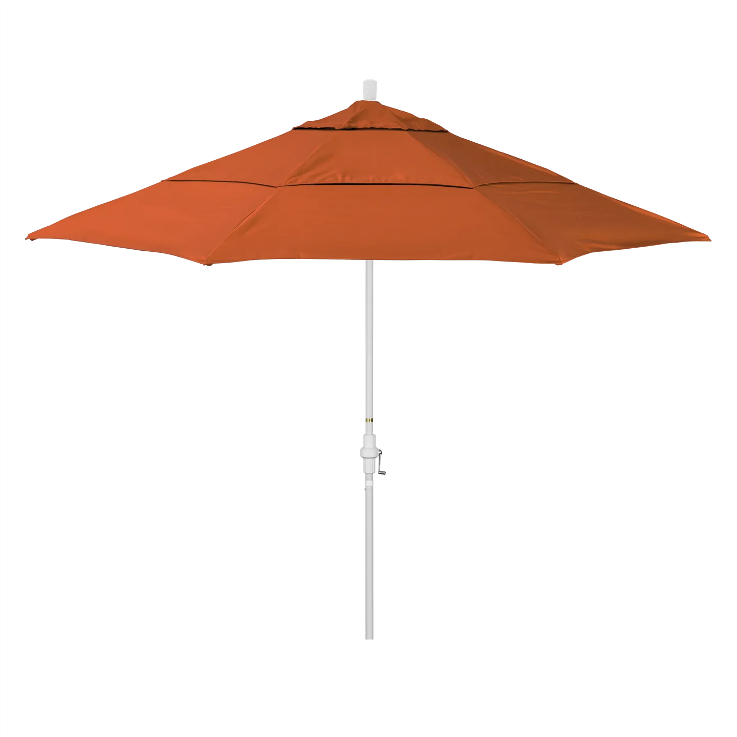 California Umbrella Golden State Series 11 ft Patio Umbrella: Collar Tilt, Crank Lift, and Aluminum Construction