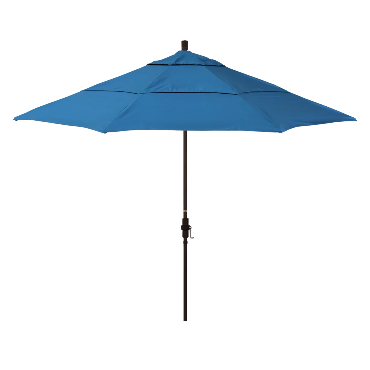 California Umbrella Golden State Series 11 ft Patio Umbrella: Collar Tilt, Crank Lift, and Aluminum Construction