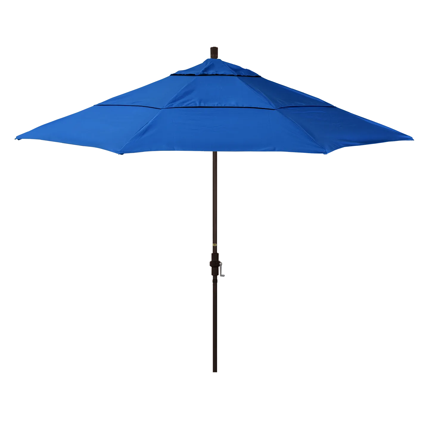 California Umbrella Golden State Series 11 ft Patio Umbrella: Collar Tilt, Crank Lift, and Aluminum Construction