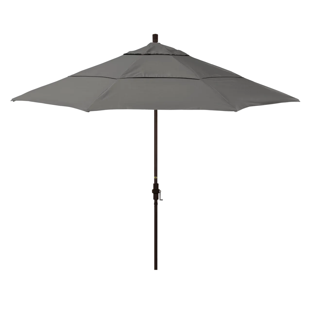 California Umbrella Golden State Series 11 ft Patio Umbrella: Collar Tilt, Crank Lift, and Aluminum Construction