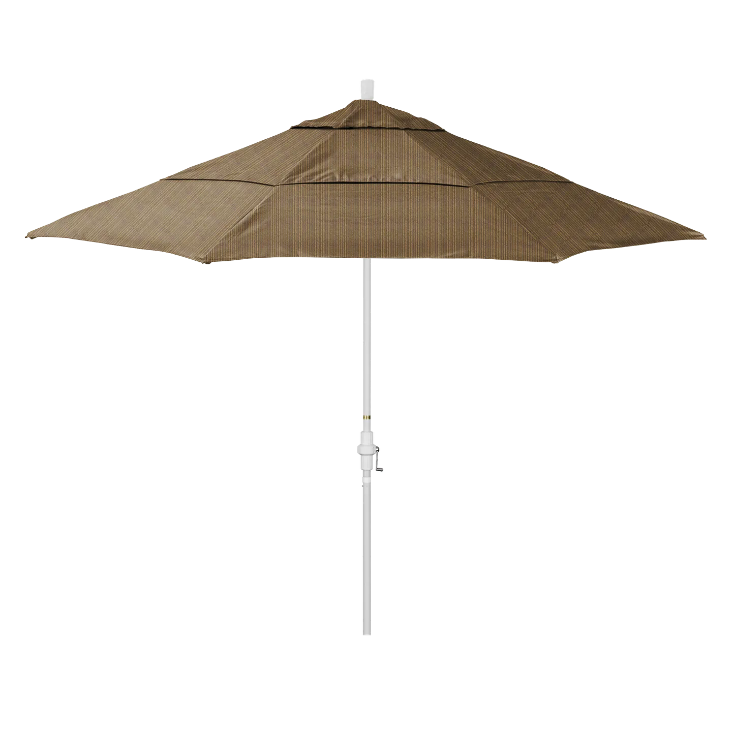 California Umbrella Golden State Series 11 ft Patio Umbrella: Collar Tilt, Crank Lift, and Aluminum Construction
