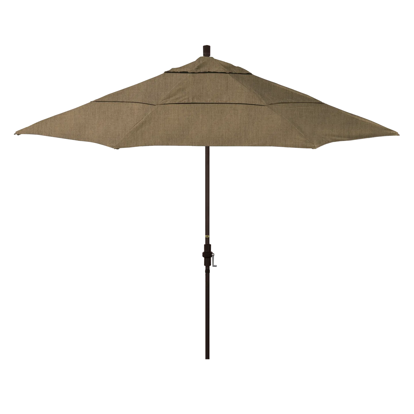 California Umbrella Golden State Series 11 ft Patio Umbrella: Collar Tilt, Crank Lift, and Aluminum Construction
