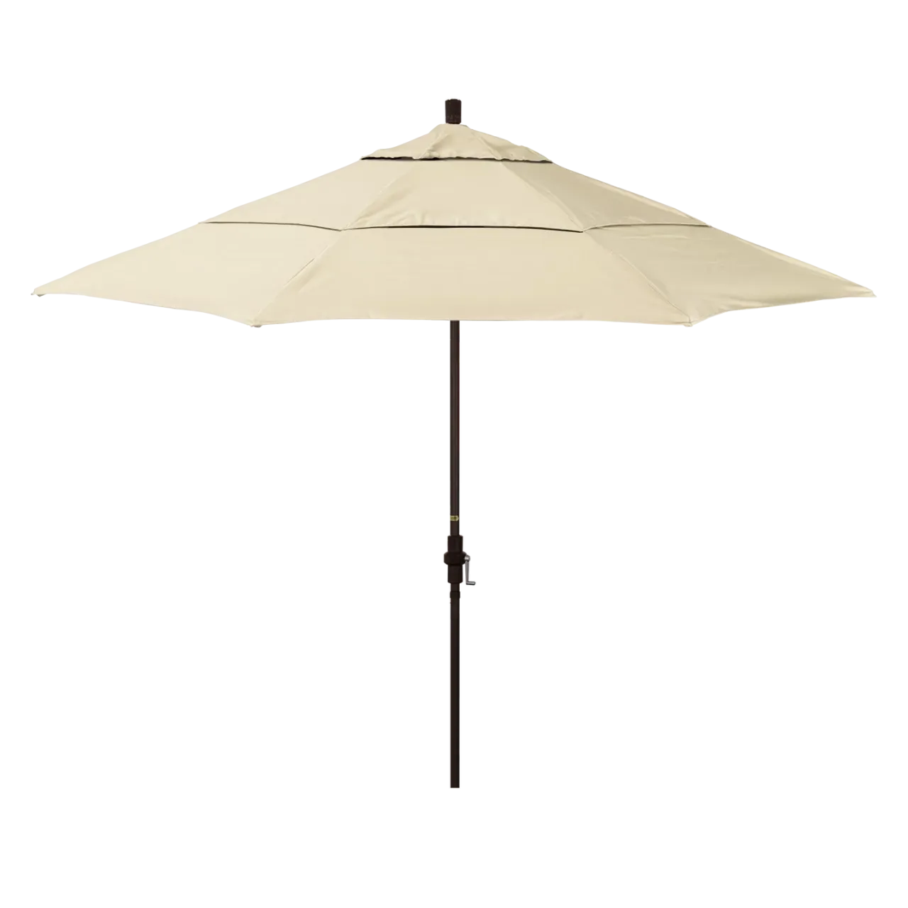 California Umbrella Golden State Series 11 ft Patio Umbrella: Collar Tilt, Crank Lift, and Aluminum Construction