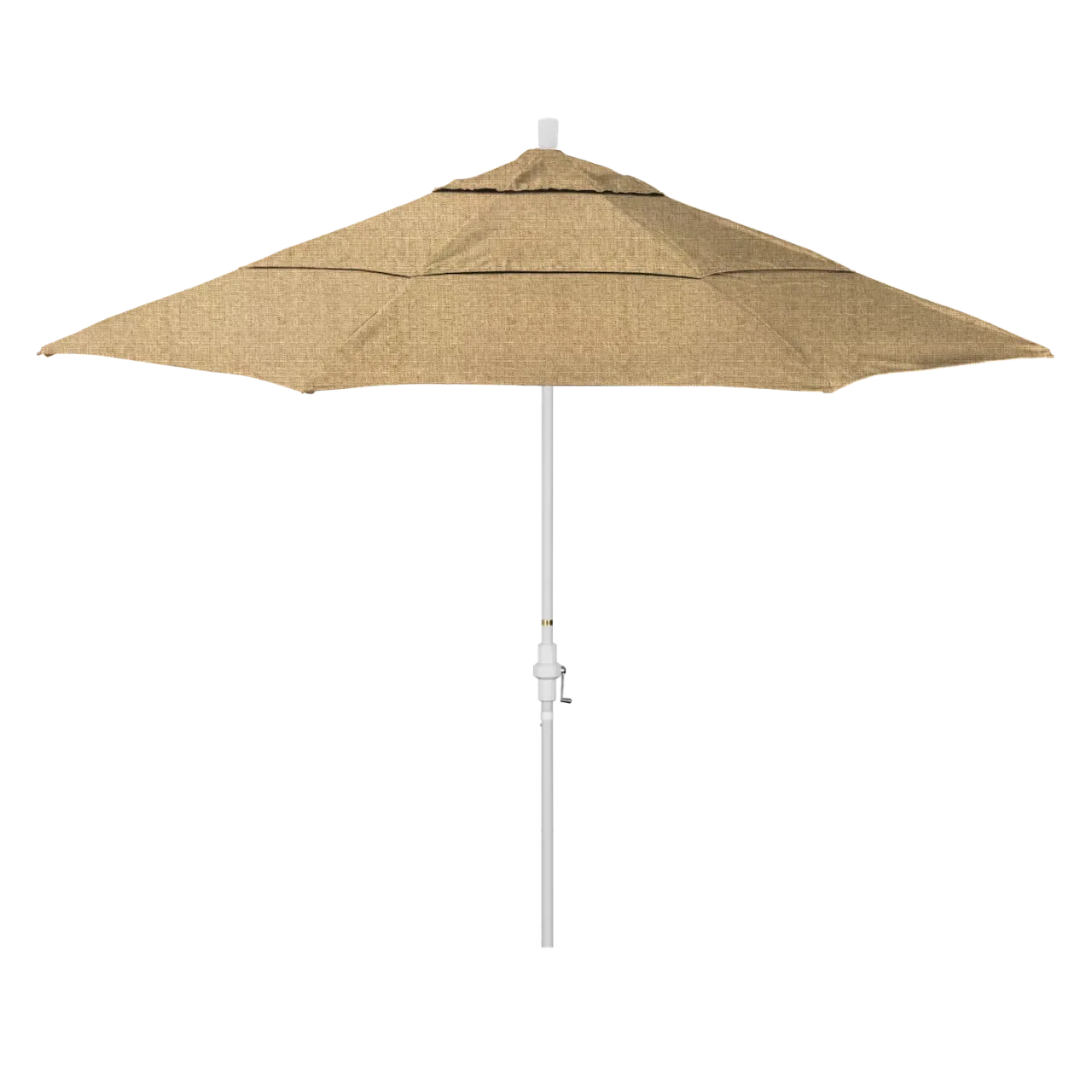 California Umbrella Golden State Series 11 ft Patio Umbrella: Collar Tilt, Crank Lift, and Aluminum Construction