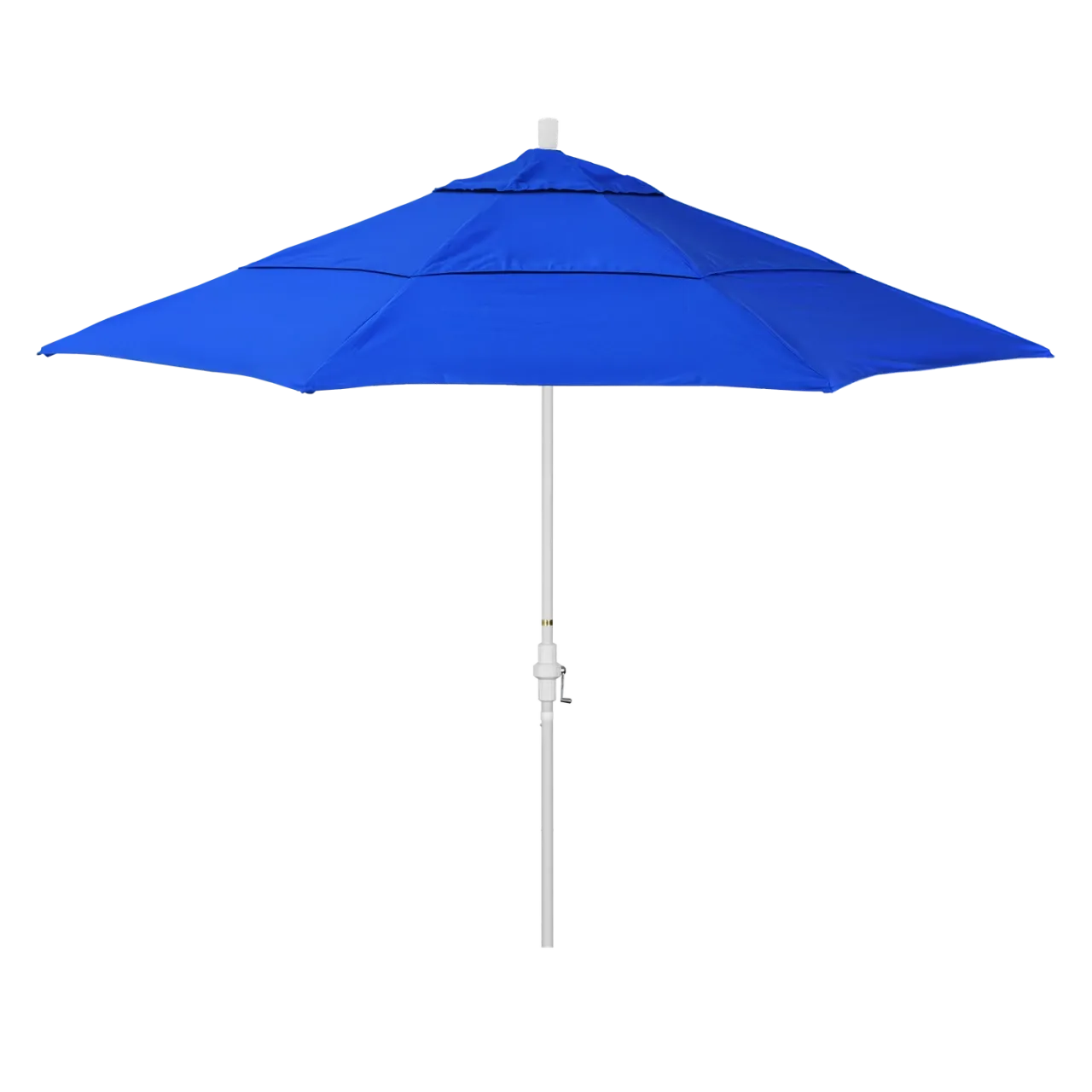 California Umbrella Golden State Series 11 ft Patio Umbrella: Collar Tilt, Crank Lift, and Aluminum Construction