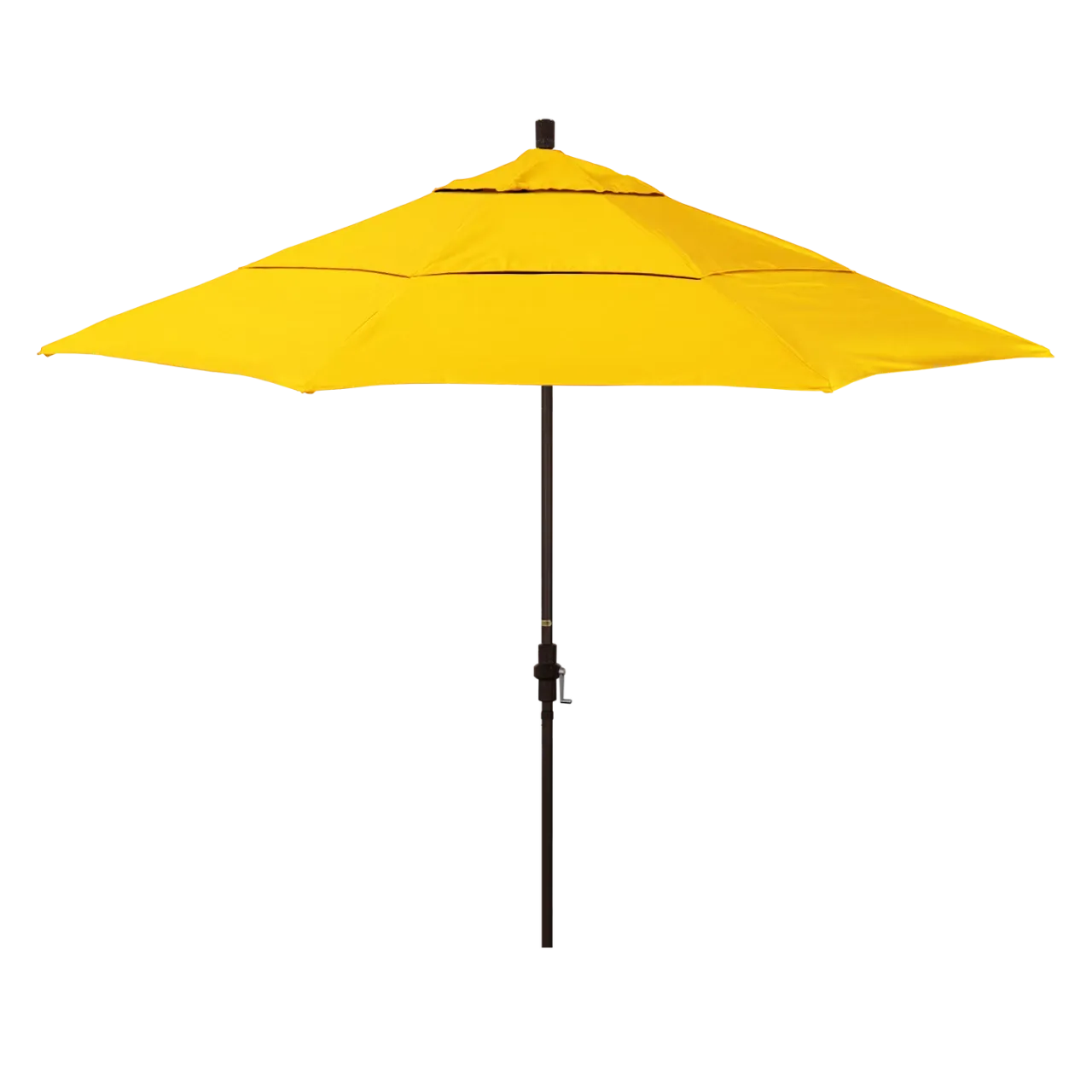 California Umbrella Golden State Series 11 ft Patio Umbrella: Collar Tilt, Crank Lift, and Aluminum Construction