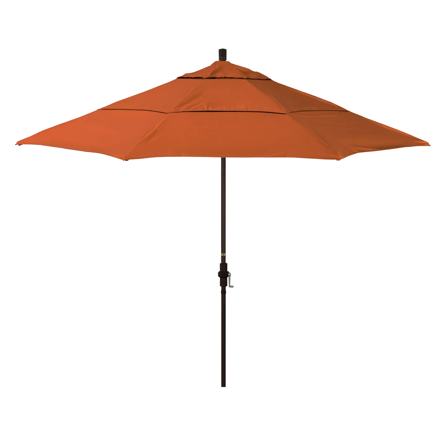 California Umbrella Golden State Series 11 ft Patio Umbrella: Collar Tilt, Crank Lift, and Aluminum Construction
