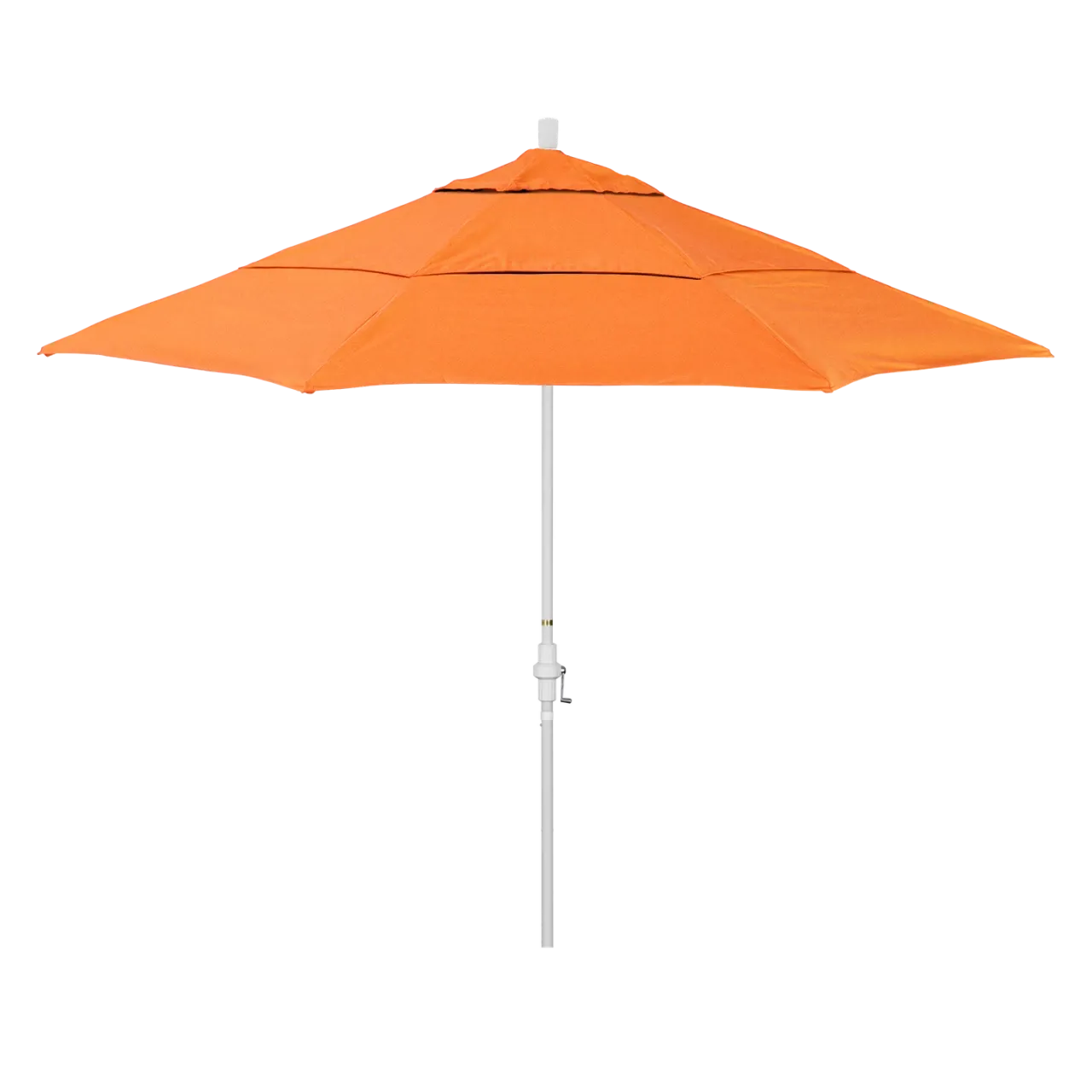 California Umbrella Golden State Series 11 ft Patio Umbrella: Collar Tilt, Crank Lift, and Aluminum Construction