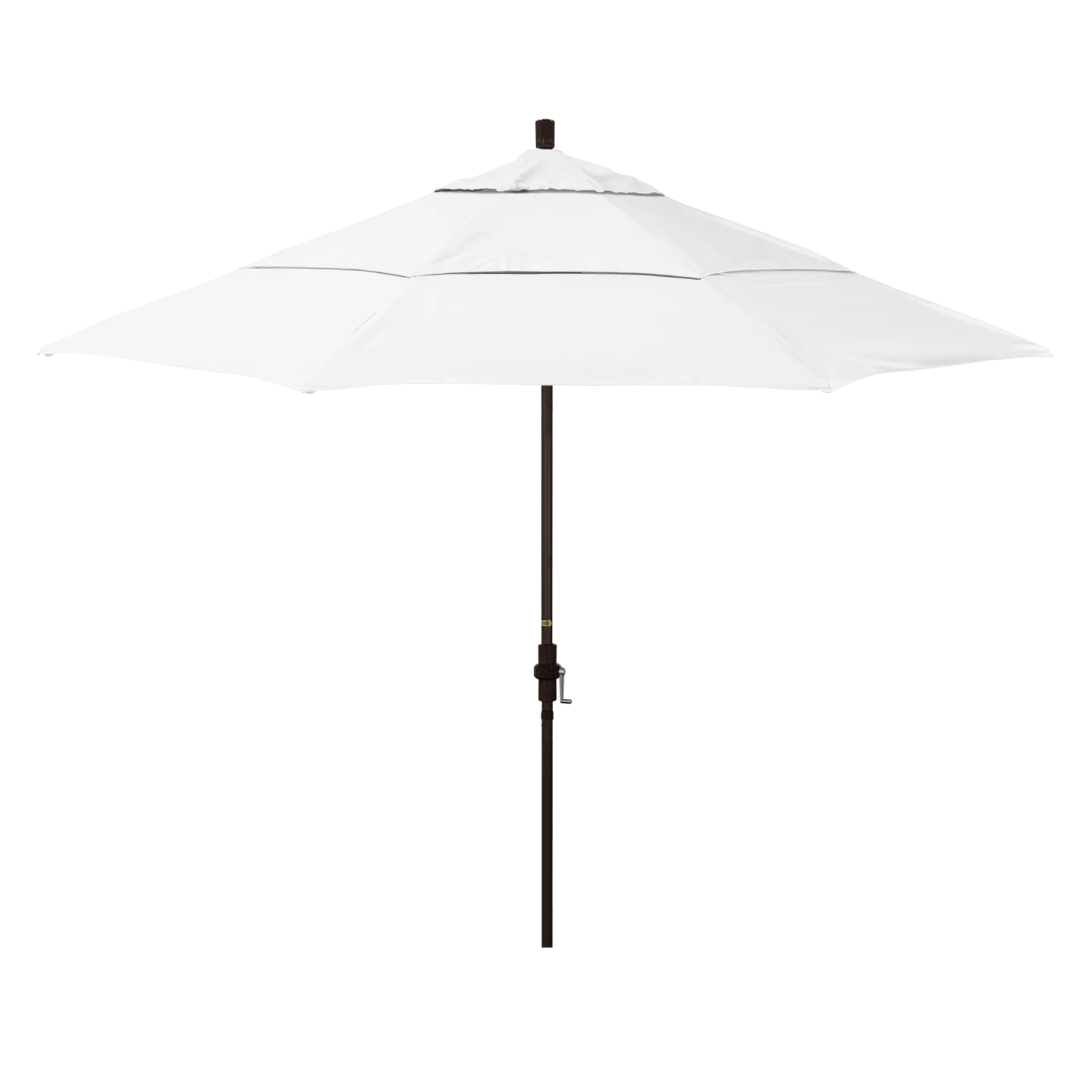 California Umbrella Golden State Series 11 ft Patio Umbrella: Collar Tilt, Crank Lift, and Aluminum Construction
