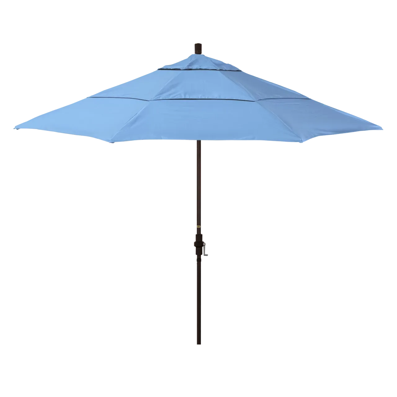 California Umbrella Golden State Series 11 ft Patio Umbrella: Collar Tilt, Crank Lift, and Aluminum Construction