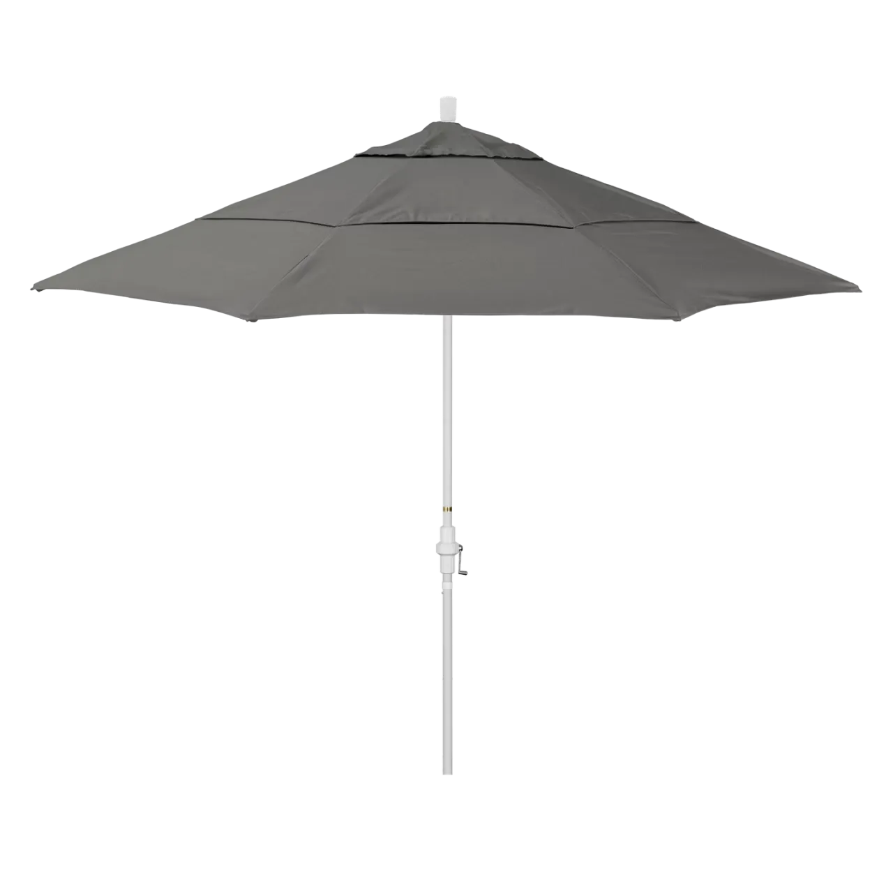 California Umbrella Golden State Series 11 ft Patio Umbrella: Collar Tilt, Crank Lift, and Aluminum Construction