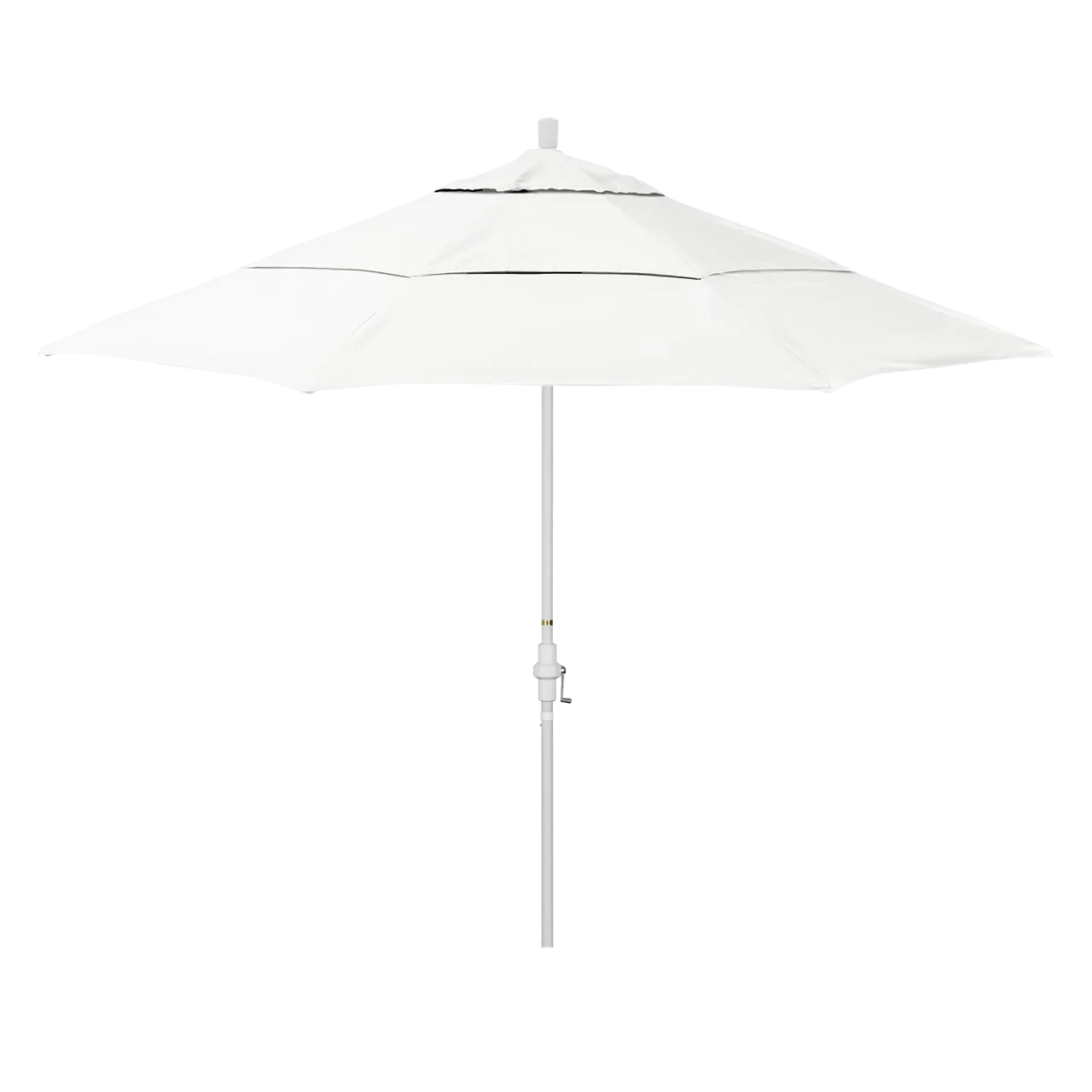 California Umbrella Golden State Series 11 ft Patio Umbrella: Collar Tilt, Crank Lift, and Aluminum Construction