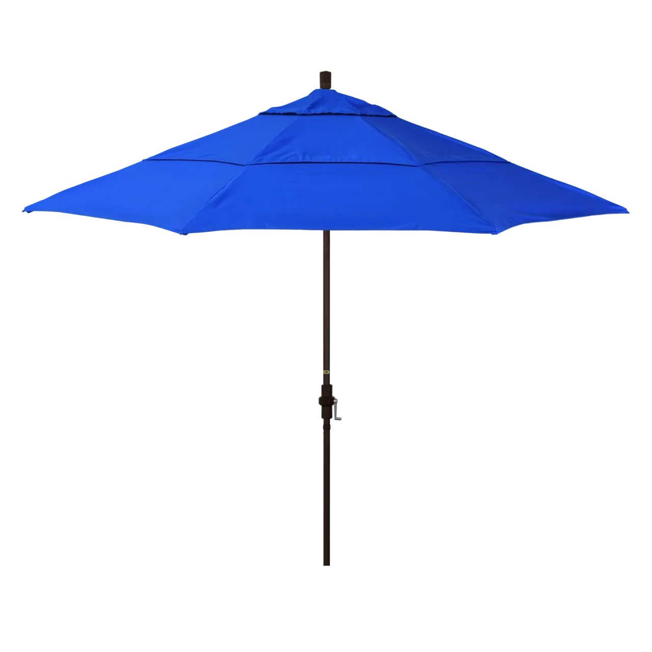 California Umbrella Golden State Series 11 ft Patio Umbrella: Collar Tilt, Crank Lift, and Aluminum Construction