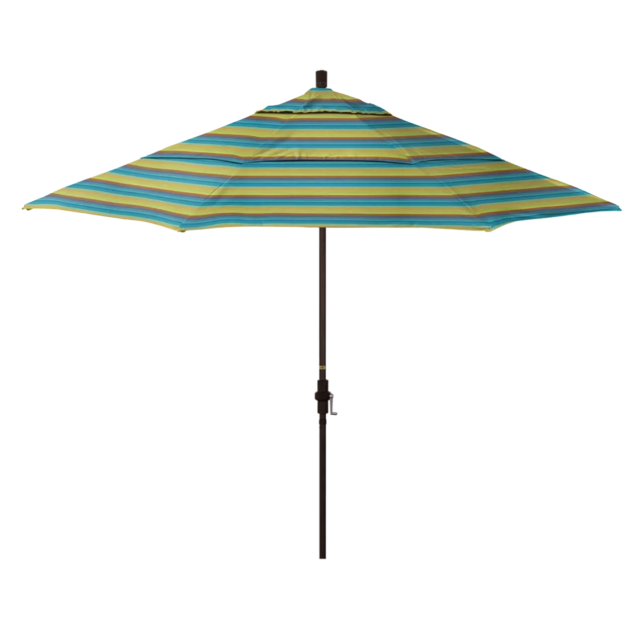 California Umbrella Golden State Series 11 ft Patio Umbrella: Collar Tilt, Crank Lift, and Aluminum Construction