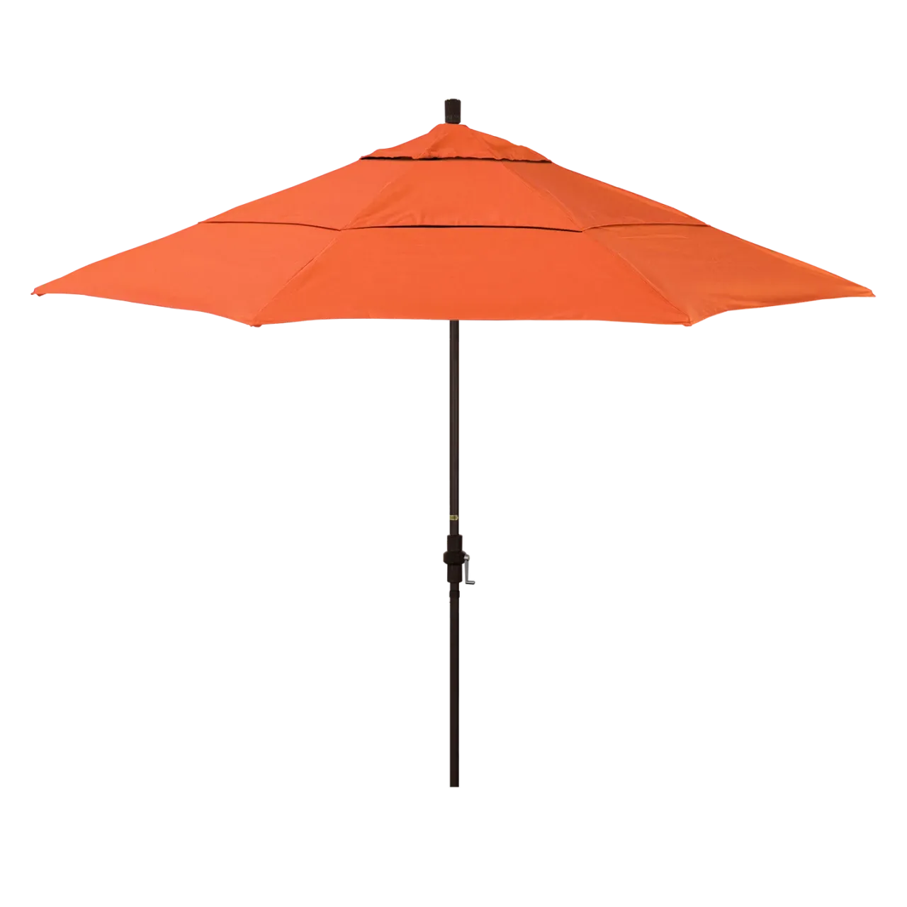 California Umbrella Golden State Series 11 ft Patio Umbrella: Collar Tilt, Crank Lift, and Aluminum Construction