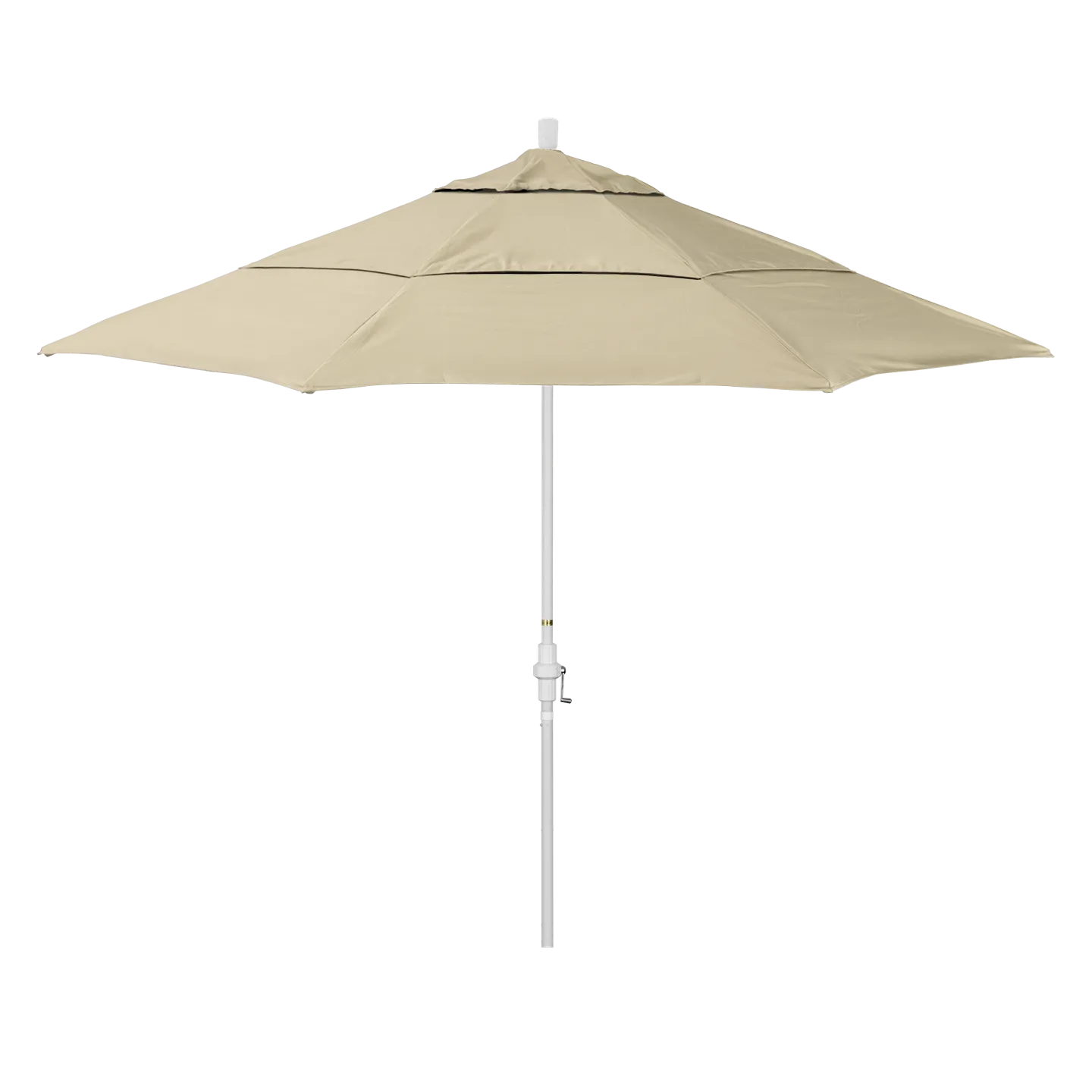California Umbrella Golden State Series 11 ft Patio Umbrella: Collar Tilt, Crank Lift, and Aluminum Construction