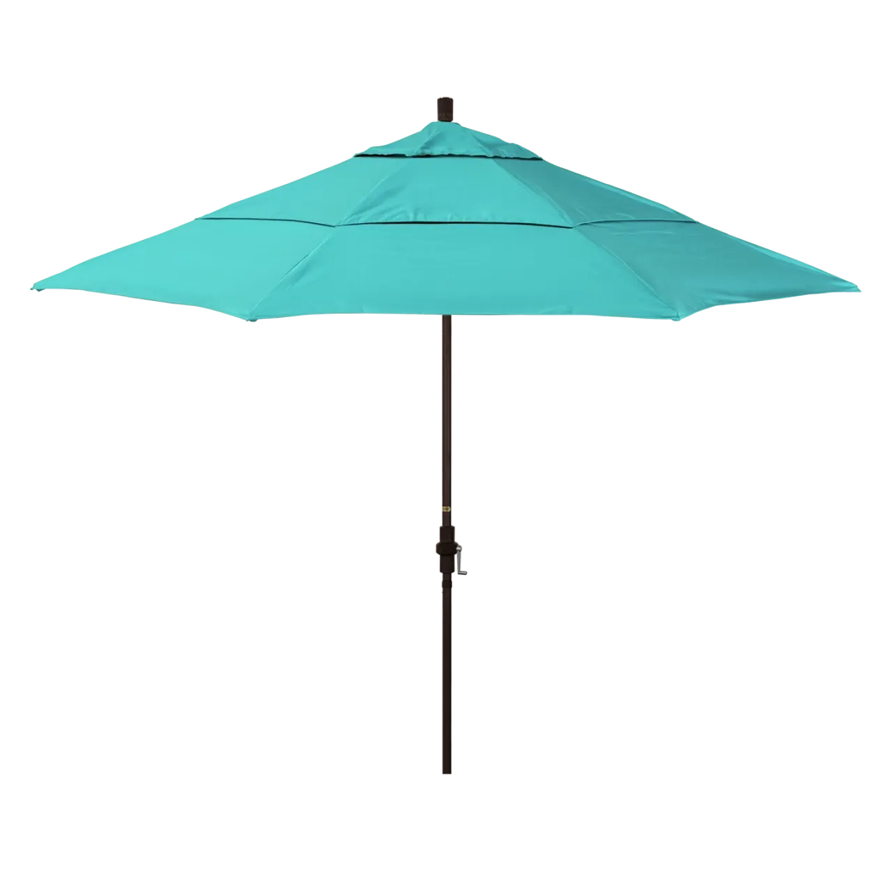 California Umbrella Golden State Series 11 ft Patio Umbrella: Collar Tilt, Crank Lift, and Aluminum Construction