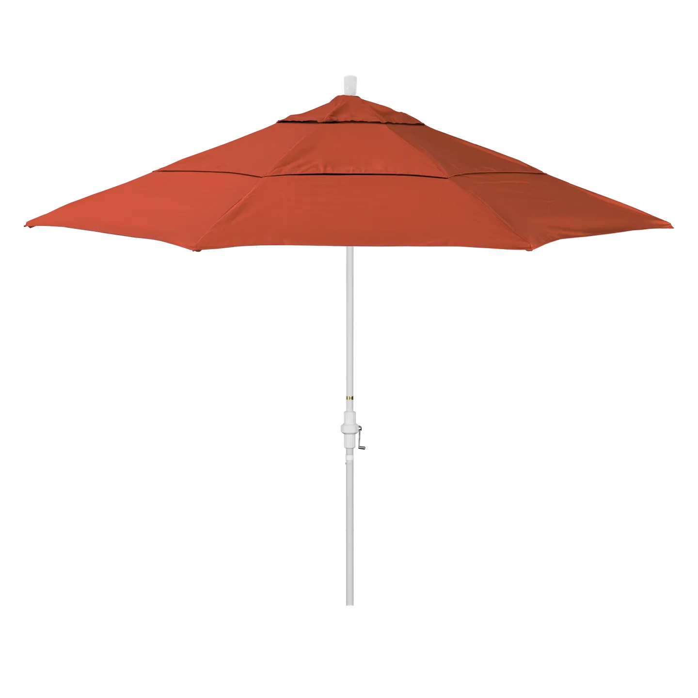 California Umbrella Golden State Series 11 ft Patio Umbrella: Collar Tilt, Crank Lift, and Aluminum Construction