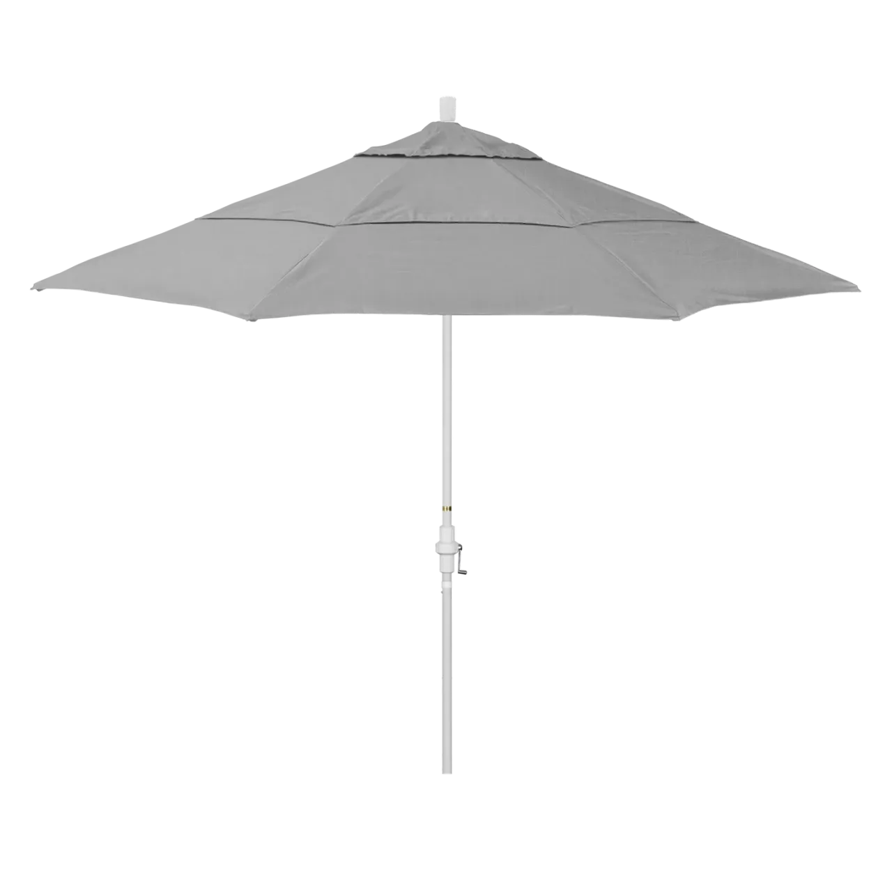 California Umbrella Golden State Series 11 ft Patio Umbrella: Collar Tilt, Crank Lift, and Aluminum Construction
