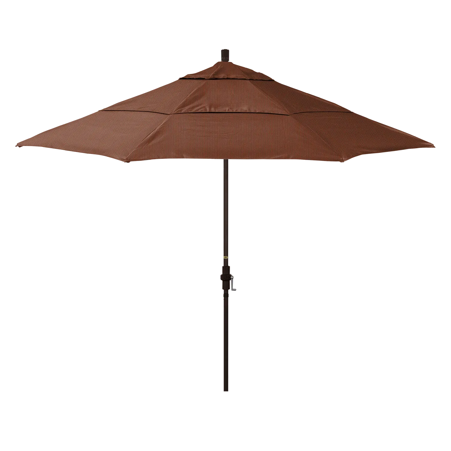 California Umbrella Golden State Series 11 ft Patio Umbrella: Collar Tilt, Crank Lift, and Aluminum Construction