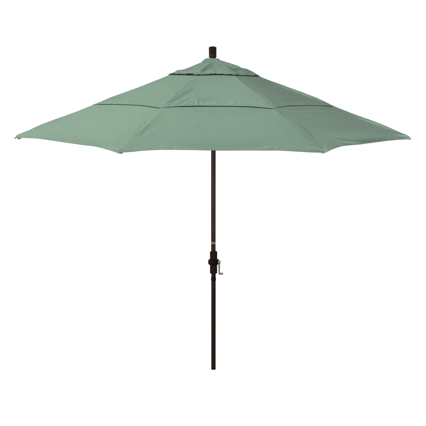 California Umbrella Golden State Series 11 ft Patio Umbrella: Collar Tilt, Crank Lift, and Aluminum Construction