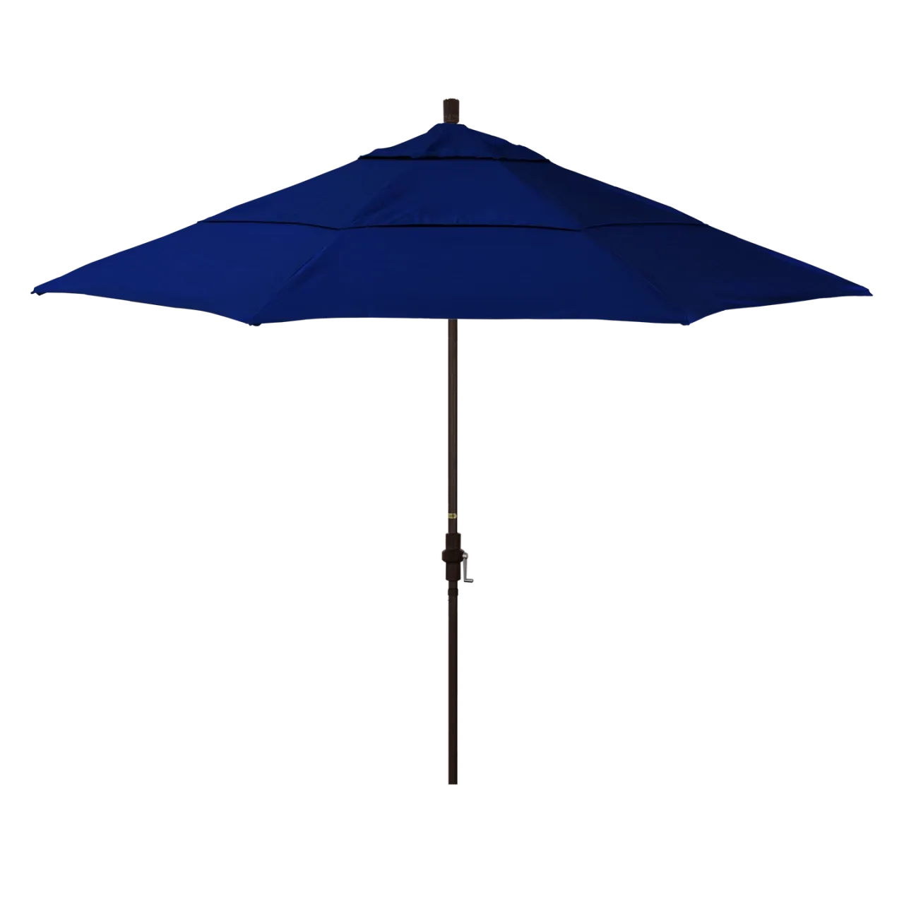 California Umbrella Golden State Series 11 ft Patio Umbrella: Collar Tilt, Crank Lift, and Aluminum Construction