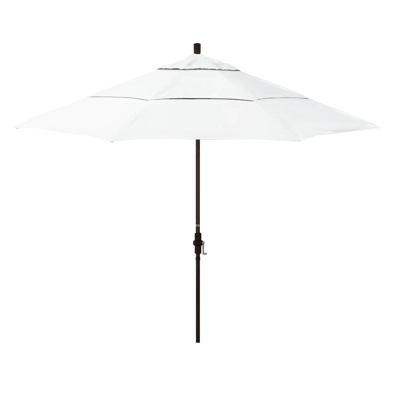 California Umbrella Golden State Series 11 ft Patio Umbrella: Collar Tilt, Crank Lift, and Aluminum Construction