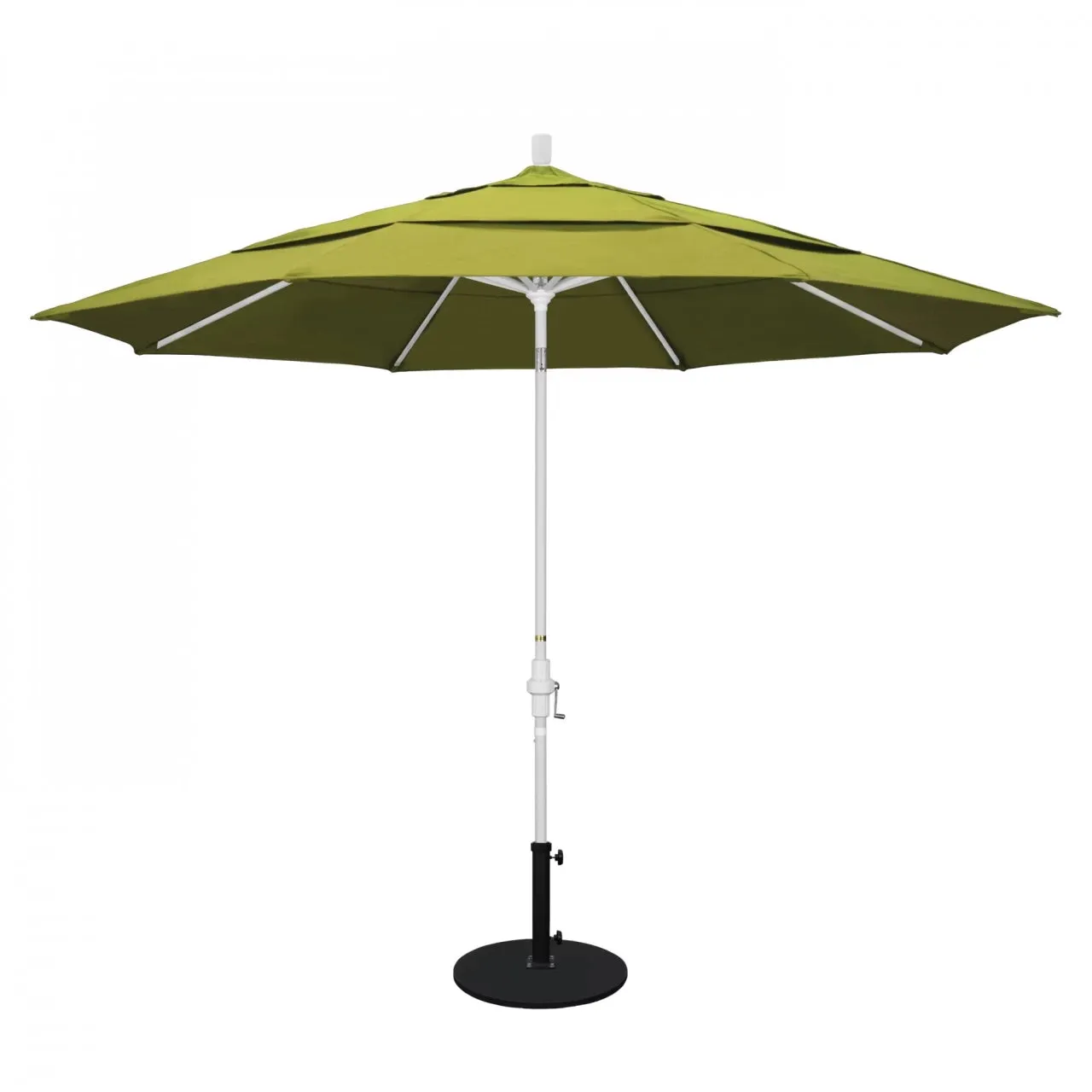 California Umbrella Golden State Series 11 ft Patio Umbrella: Collar Tilt, Crank Lift, and Aluminum Construction