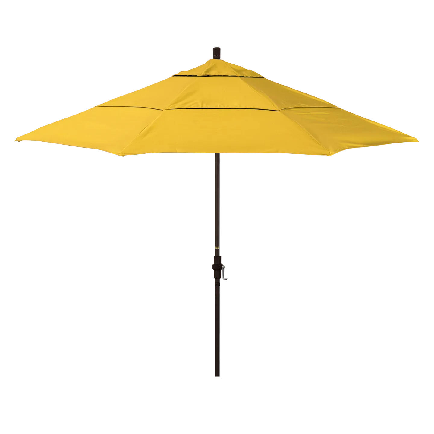 California Umbrella Golden State Series 11 ft Patio Umbrella: Collar Tilt, Crank Lift, and Aluminum Construction