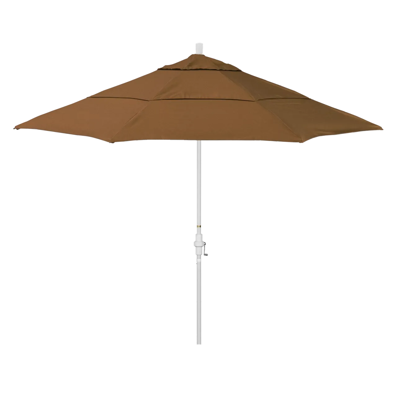 California Umbrella Golden State Series 11 ft Patio Umbrella: Collar Tilt, Crank Lift, and Aluminum Construction