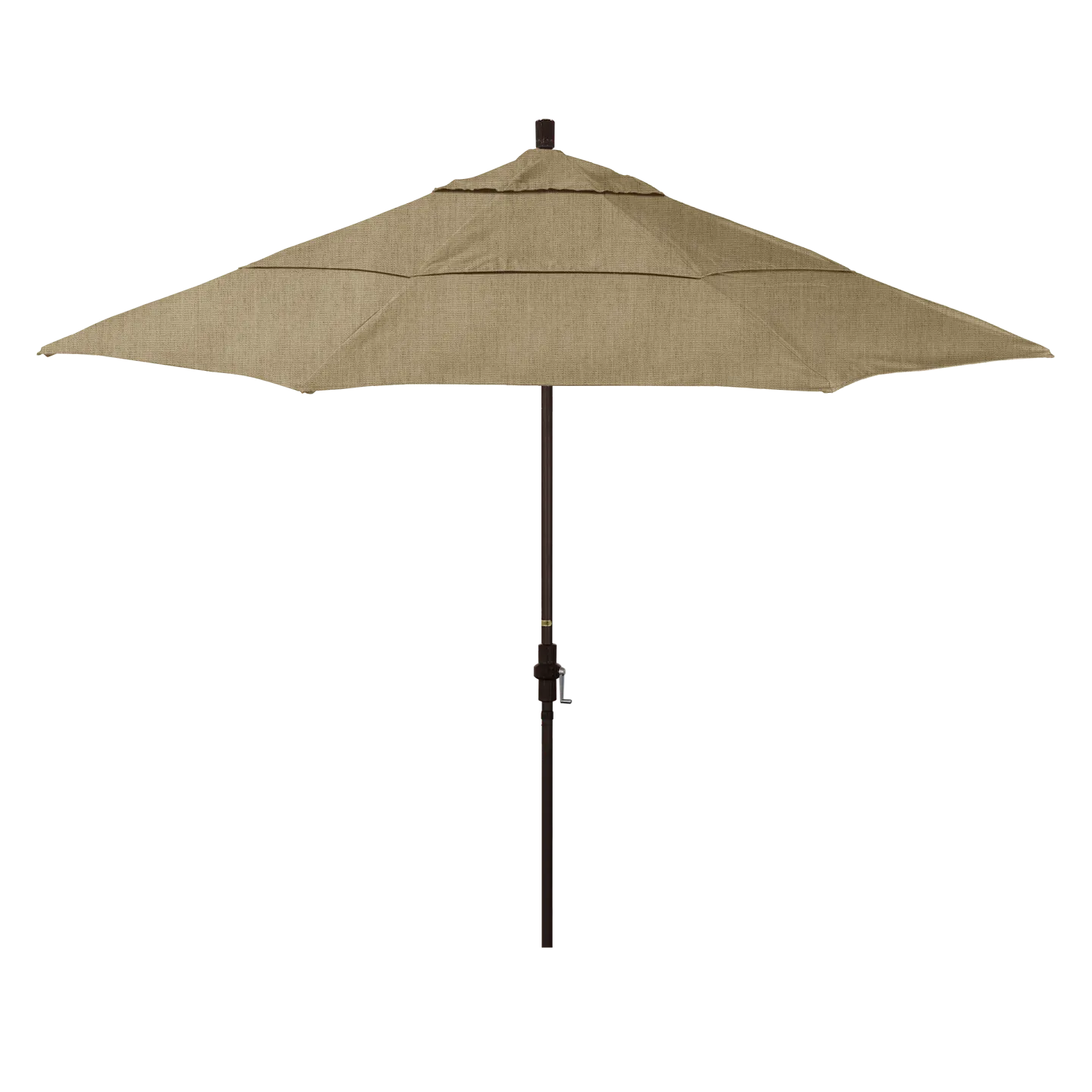 California Umbrella Golden State Series 11 ft Patio Umbrella: Collar Tilt, Crank Lift, and Aluminum Construction