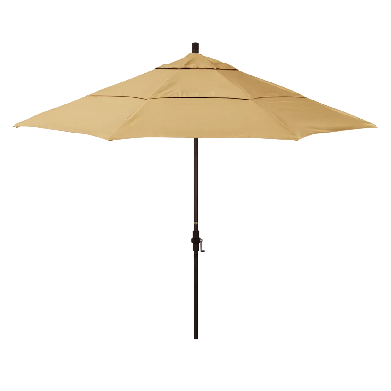 California Umbrella Golden State Series 11 ft Patio Umbrella: Collar Tilt, Crank Lift, and Aluminum Construction