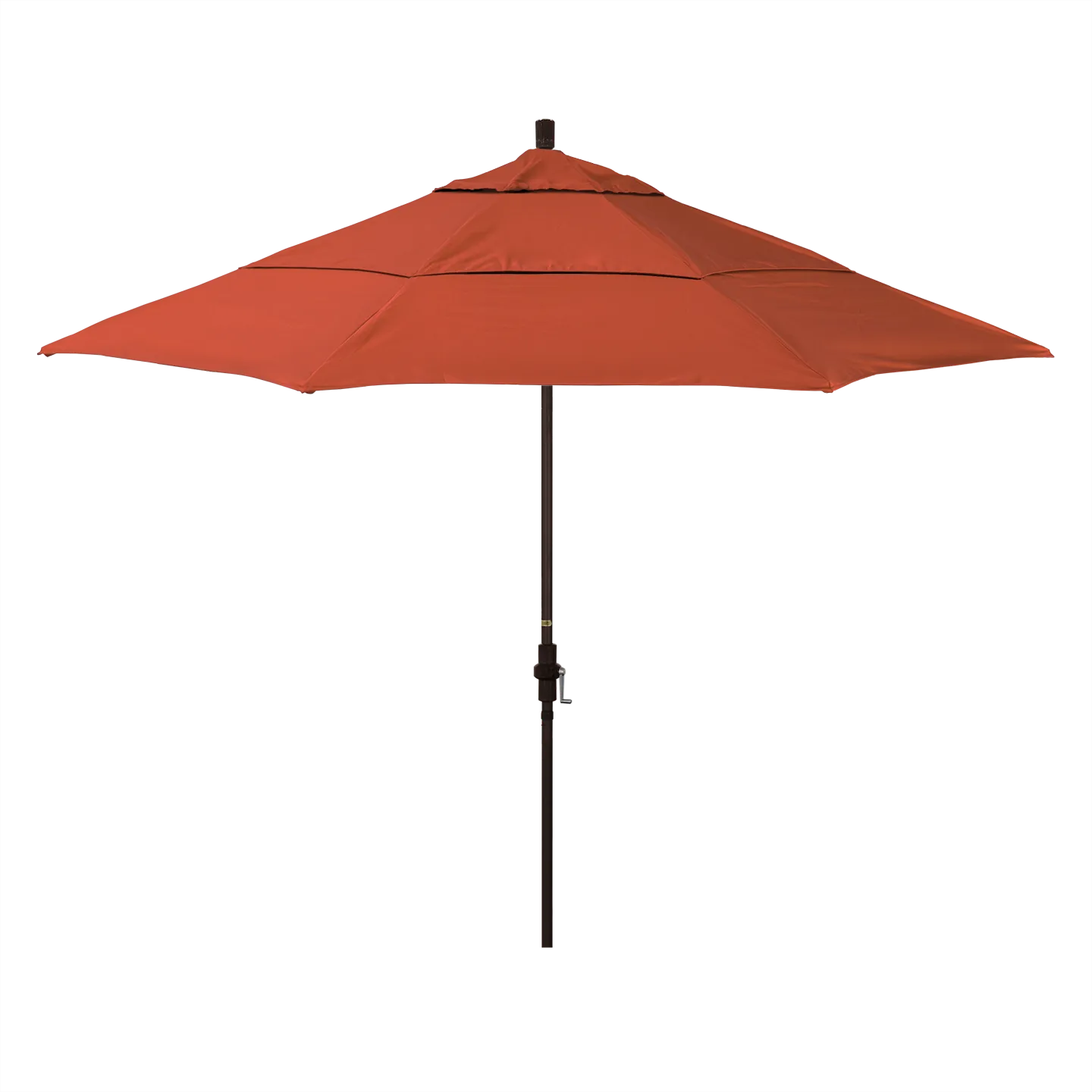 California Umbrella Golden State Series 11 ft Patio Umbrella: Collar Tilt, Crank Lift, and Aluminum Construction