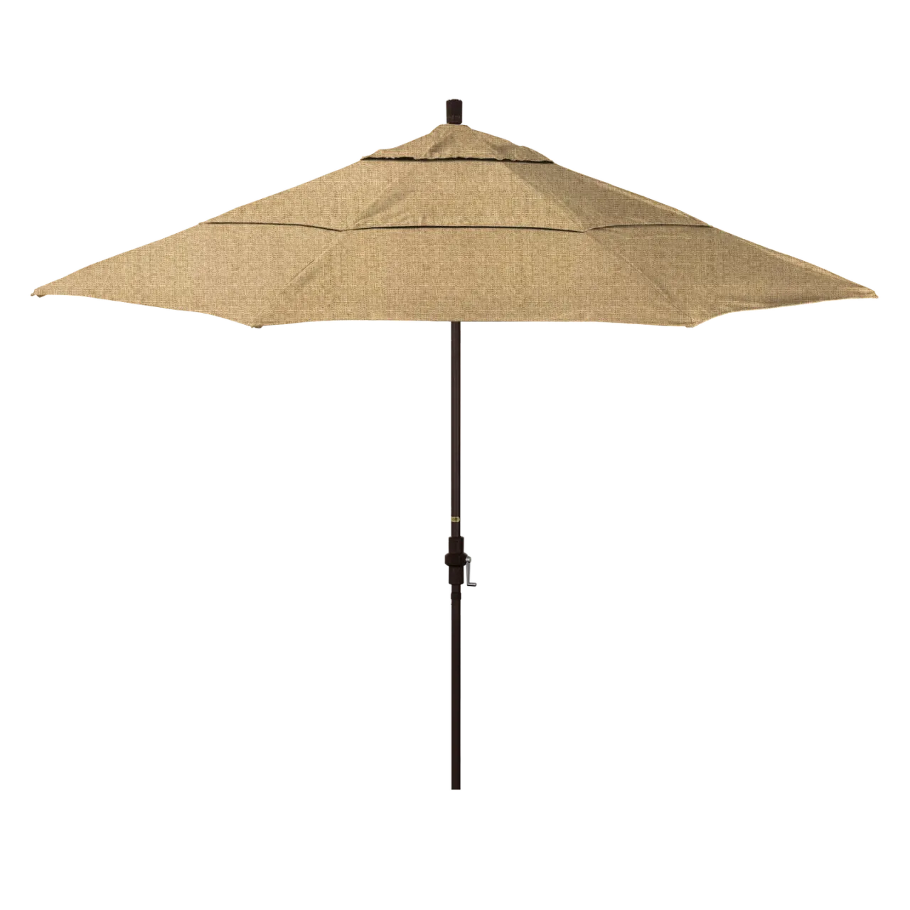 California Umbrella Golden State Series 11 ft Patio Umbrella: Collar Tilt, Crank Lift, and Aluminum Construction