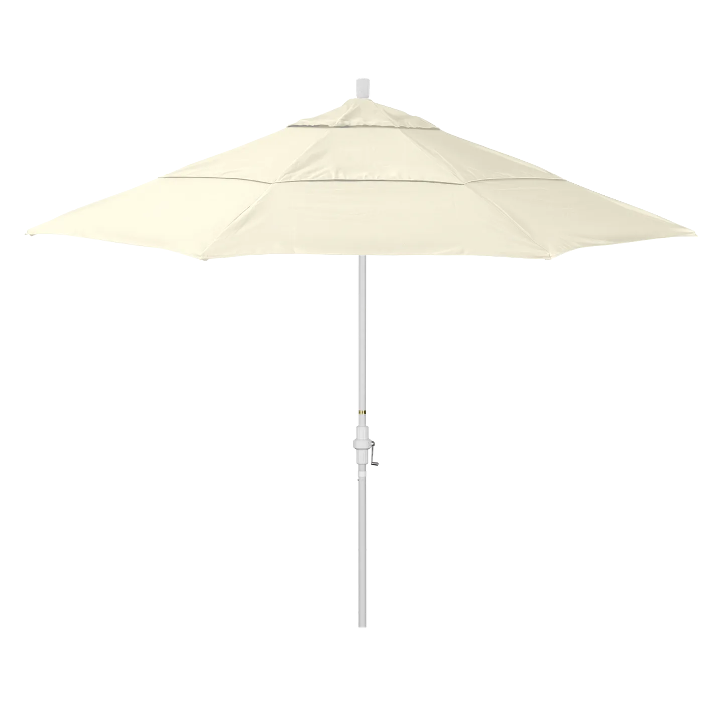 California Umbrella Golden State Series 11 ft Patio Umbrella: Collar Tilt, Crank Lift, and Aluminum Construction