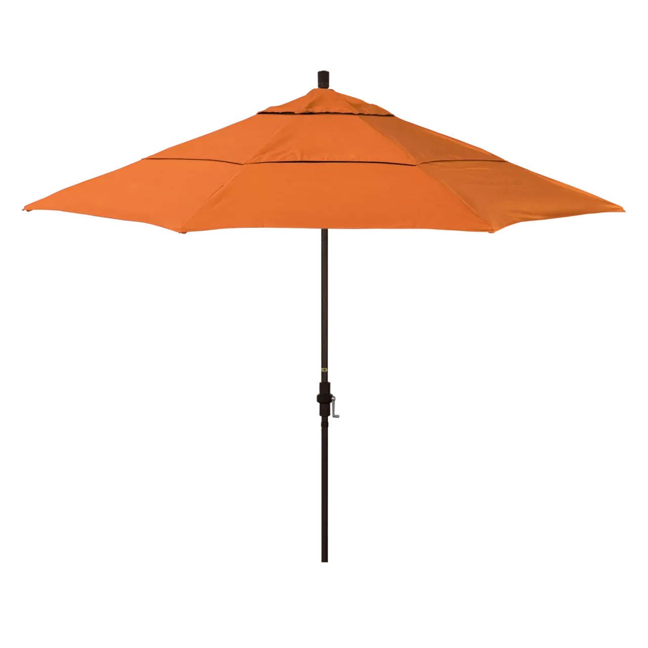 California Umbrella Golden State Series 11 ft Patio Umbrella: Collar Tilt, Crank Lift, and Aluminum Construction