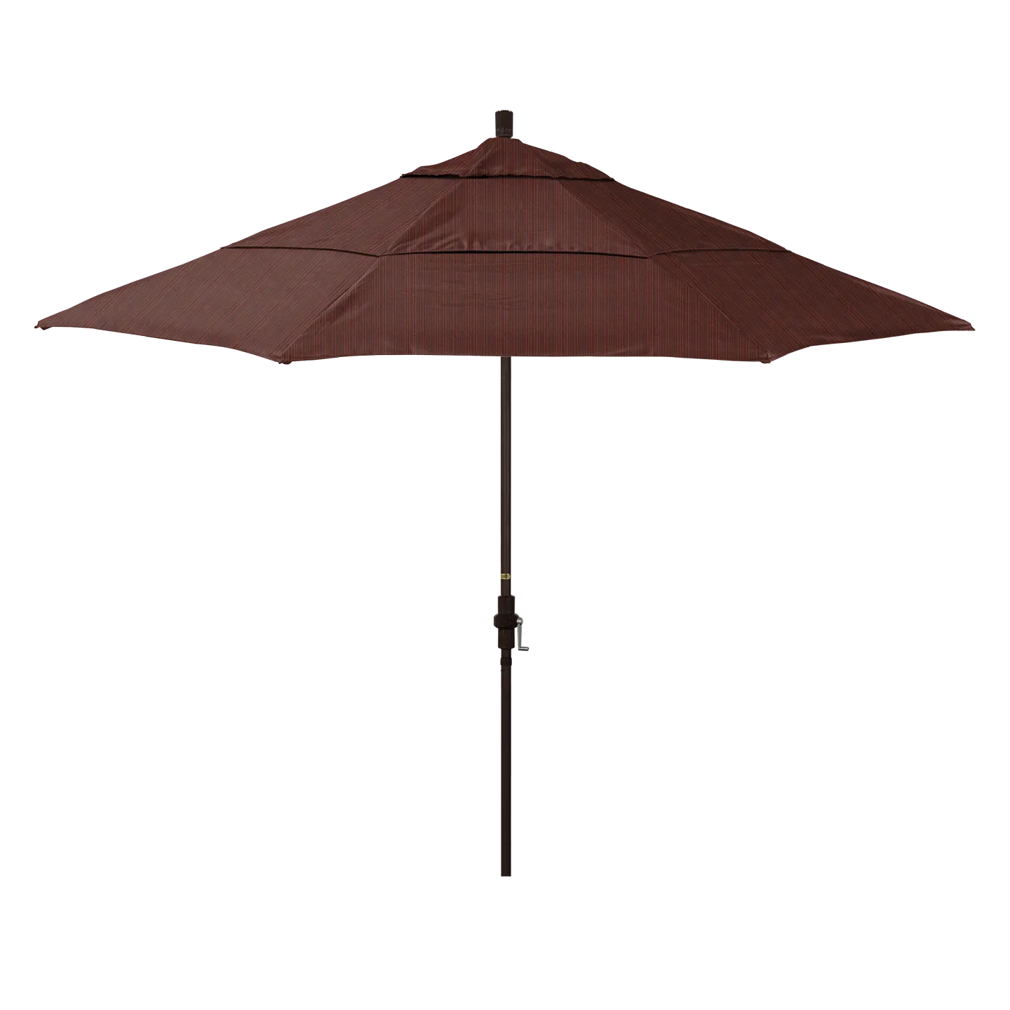 California Umbrella Golden State Series 11 ft Patio Umbrella: Collar Tilt, Crank Lift, and Aluminum Construction