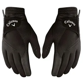 Callaway Golf Women's Thermal Grip, Cold Weather Golf Gloves, Black, Large, 1 Pair, (Left and Right)