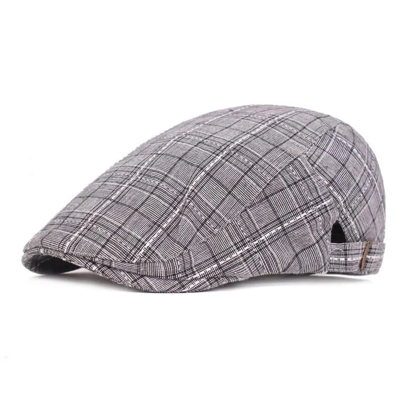Campbell Plaid Cotton Flat Cap