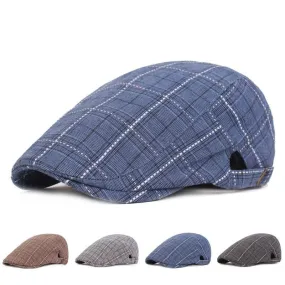 Campbell Plaid Cotton Flat Cap