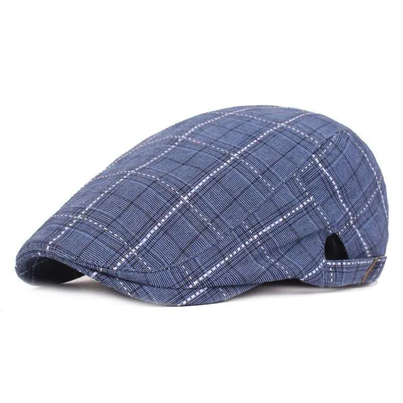 Campbell Plaid Cotton Flat Cap