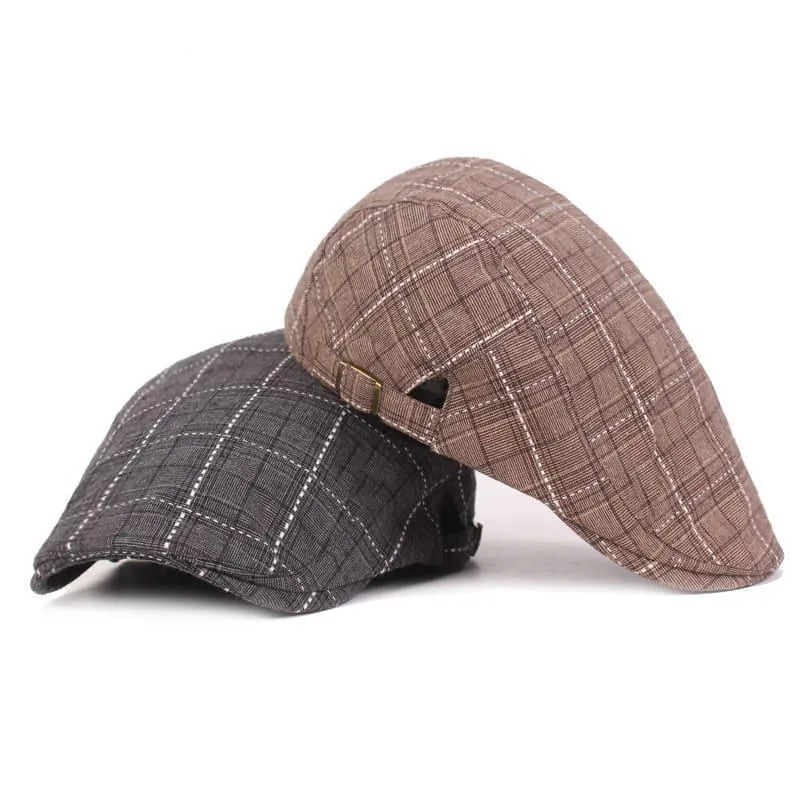 Campbell Plaid Cotton Flat Cap