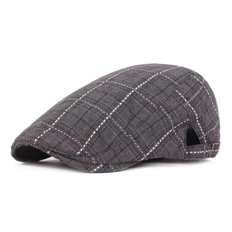 Campbell Plaid Cotton Flat Cap