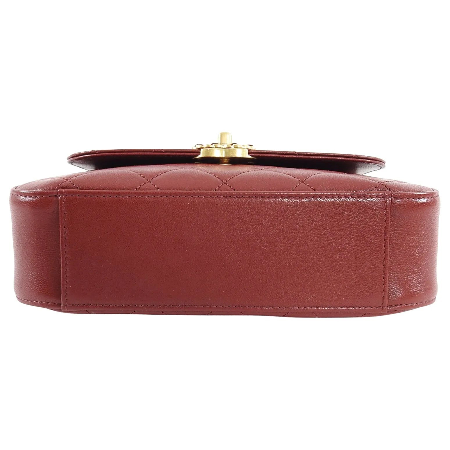 Chanel 19B Burgundy Red Quilted Top Handle Flap Bag