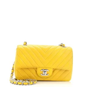 CHANEL Classic Single Flap Bag Chevron Caviar Mini